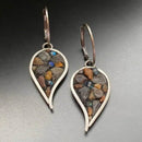 Elegant Natural Stone Dangle Earrings - Alloy and Natural Stone, 1.9 in Length - Store 42