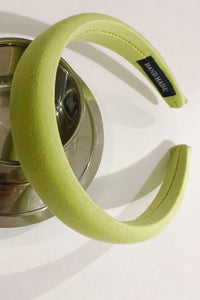Solid Polyester Wide Headband Matcha Green One Size