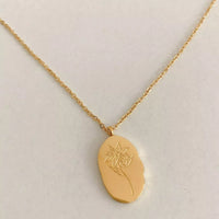 18K Gold-Plated Engraved Pendant Necklace style five One Size
