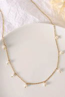 Elegant 18K Gold-Plated Titanium Steel Pearl Necklace - Stylish Accessory for Any Occasion - Store 42