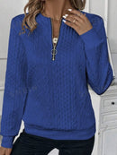 Quarter-Zip Long Sleeve Sweatshirt Blue