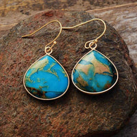 Elegant 18K Gold-Plated Natural Stone Earrings for Stylish Everyday Wear - Store 42