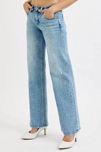 RISEN Full Size Low Rise Ankle Boyfriend Distressed Jeans Plus Size