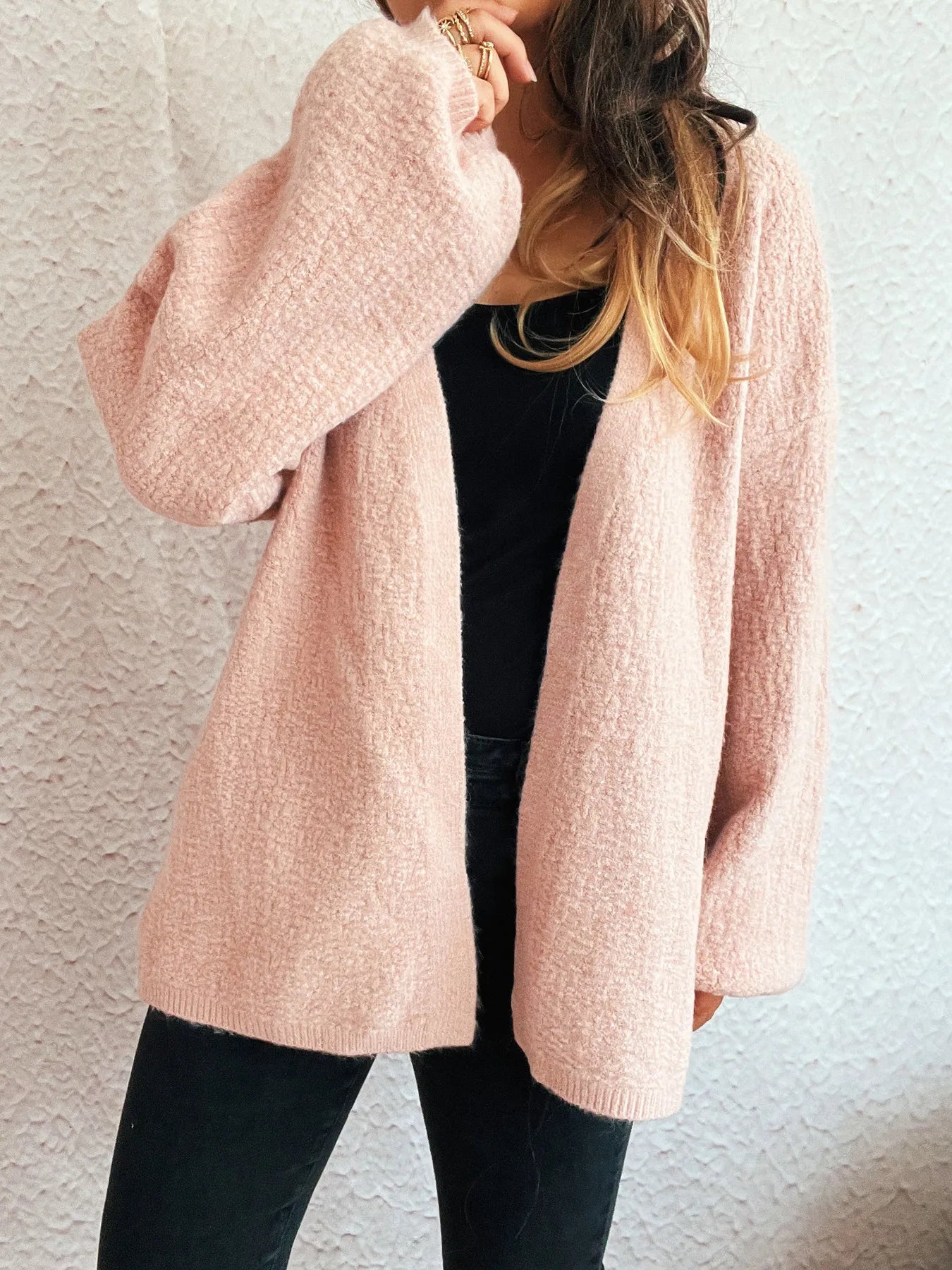 Open Front Long Sleeve Cardigan