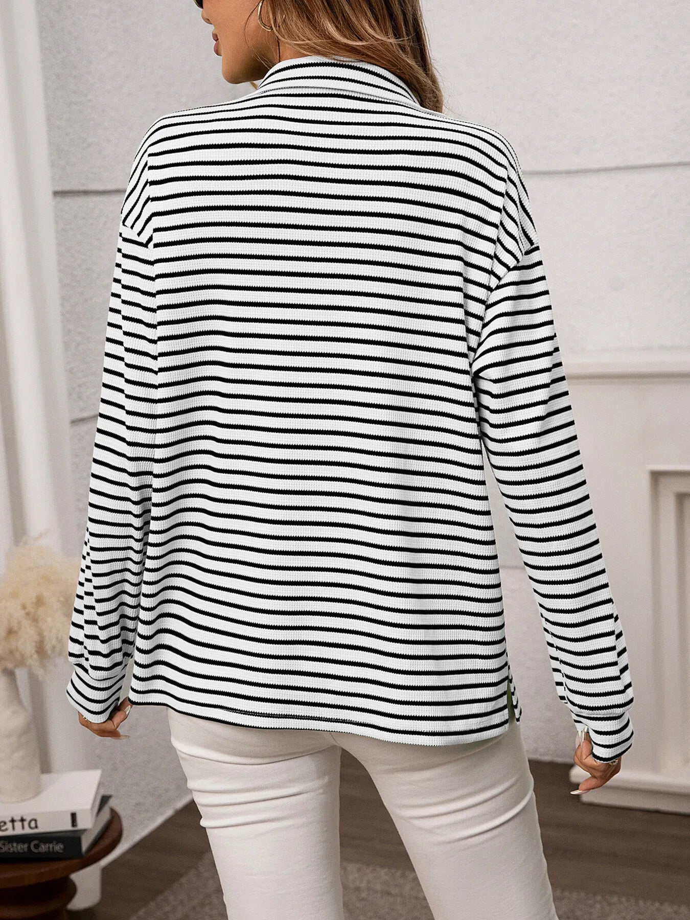 Striped Button Up Long Sleeve Shirt