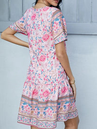 Floral Print V-Neck Summer Dress