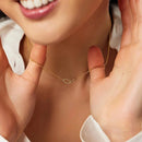 Elegant 18K Gold-Plated Interlocked Titanium Steel Necklace with Adjustable Chain - Store 42
