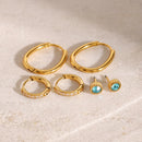 3-Piece 18K Gold-Plated Earrings