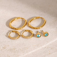 3-Piece 18K Gold-Plated Earrings