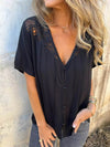 Full Size Lace Detail Short Sleeve Blouse Plus Size - Store 42
