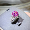 5 Carat Moissanite 925 Sterling Silver Ring Pink Purple
