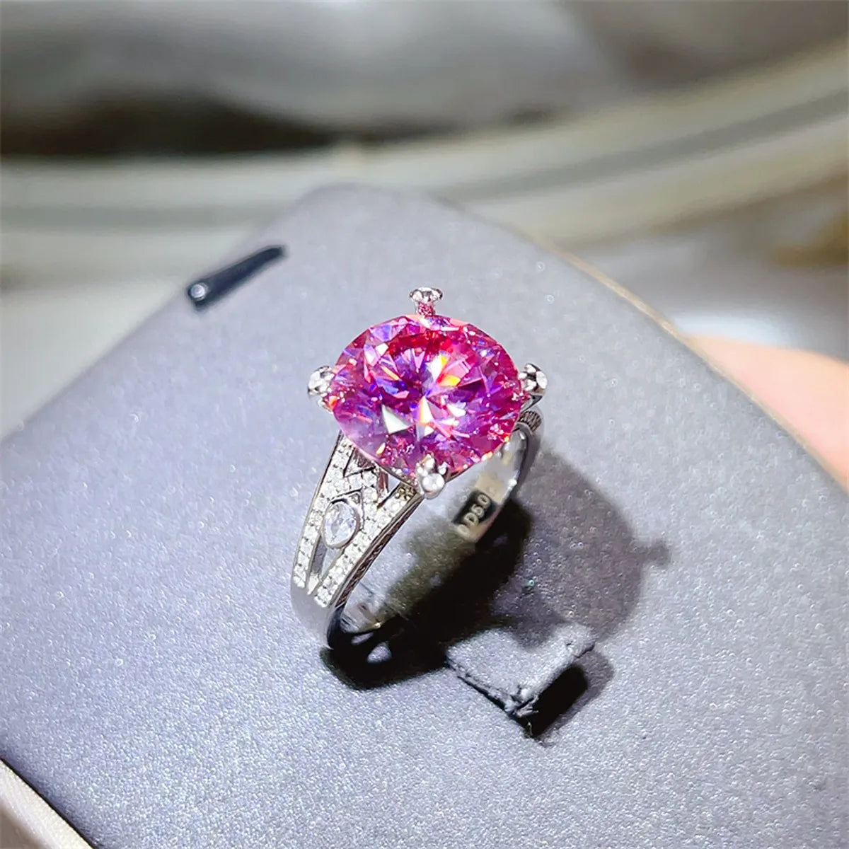 5 Carat Moissanite Ring in 925 Sterling Silver with Certificate & Limited Warranty