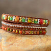 18K Gold-Plated Natural Stone Woven Bracelet - 20.9 Inch Stylish Jewelry - Store 42