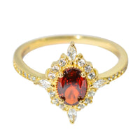 Elegant 925 Sterling Silver Zircon Ring with 18K Gold-Plated Finish - Gift Box Included - Store 42