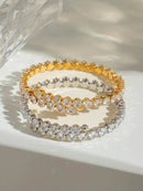 Elegant 18K Gold-Plated Stainless Steel Bracelet With Zircon Inlay – Unique Gift Idea - Store 42