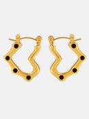Elegant 18K Gold-Plated Stainless Steel Heart Earrings with Rhinestones - Trendy Jewelry Accessory - Store 42