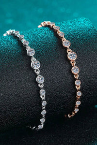 Elegant 925 Sterling Silver Moissanite Bracelet - 0.87 Carat, Platinum-Plated Charm - Store 42