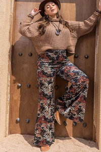 Bohemian Plus Size Printed Wide Leg Maxi Pants for Beach & Tropical Styles - Store 42