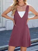 V-Neck Wide Strap Overalls Dress