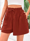 Full Size Casual Drawstring High Waist Relaxed Shorts Plus Size - Store 42