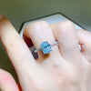 2 Carat Moissanite Zircon 925 Sterling Silver Ring Silver