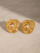 Stainless Steel Volution Stud Earrings Gold One Size