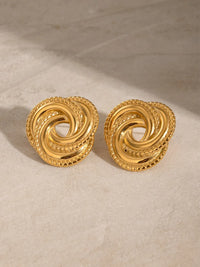 Stainless Steel Volution Stud Earrings Gold One Size