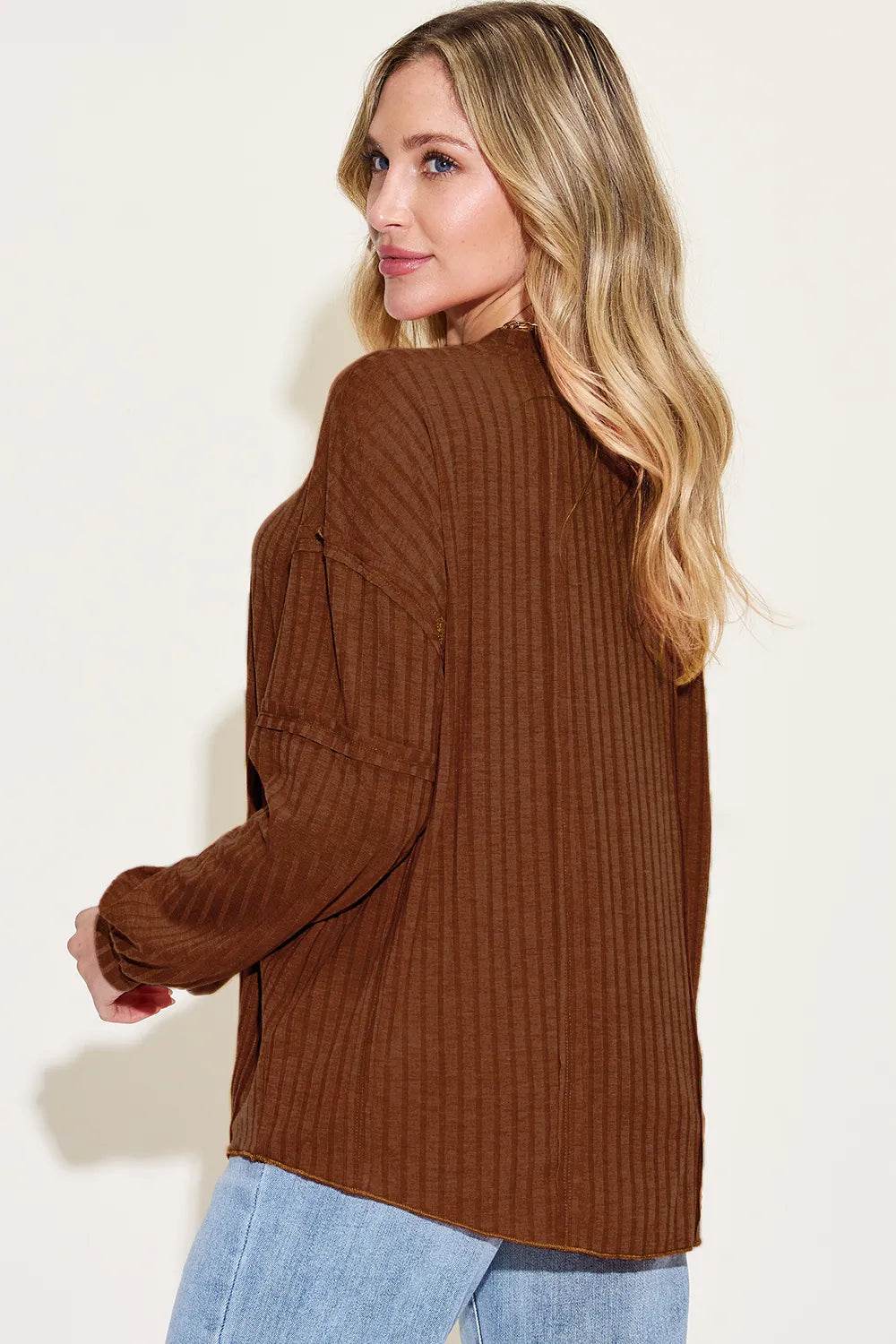 Basic Bae Full Size Ribbed Round Neck Long Sleeve T-Shirt - Store 42