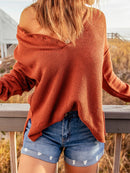 Button Detail Long Sleeve Knit Top