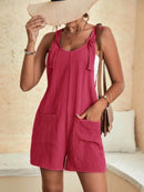 Full Size Knot Strap Romper with Pockets Plus Size - Store 42