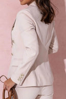 Full Size Lapel Collar Long Sleeve Blazer and Pants Set Plus Size - Store 42