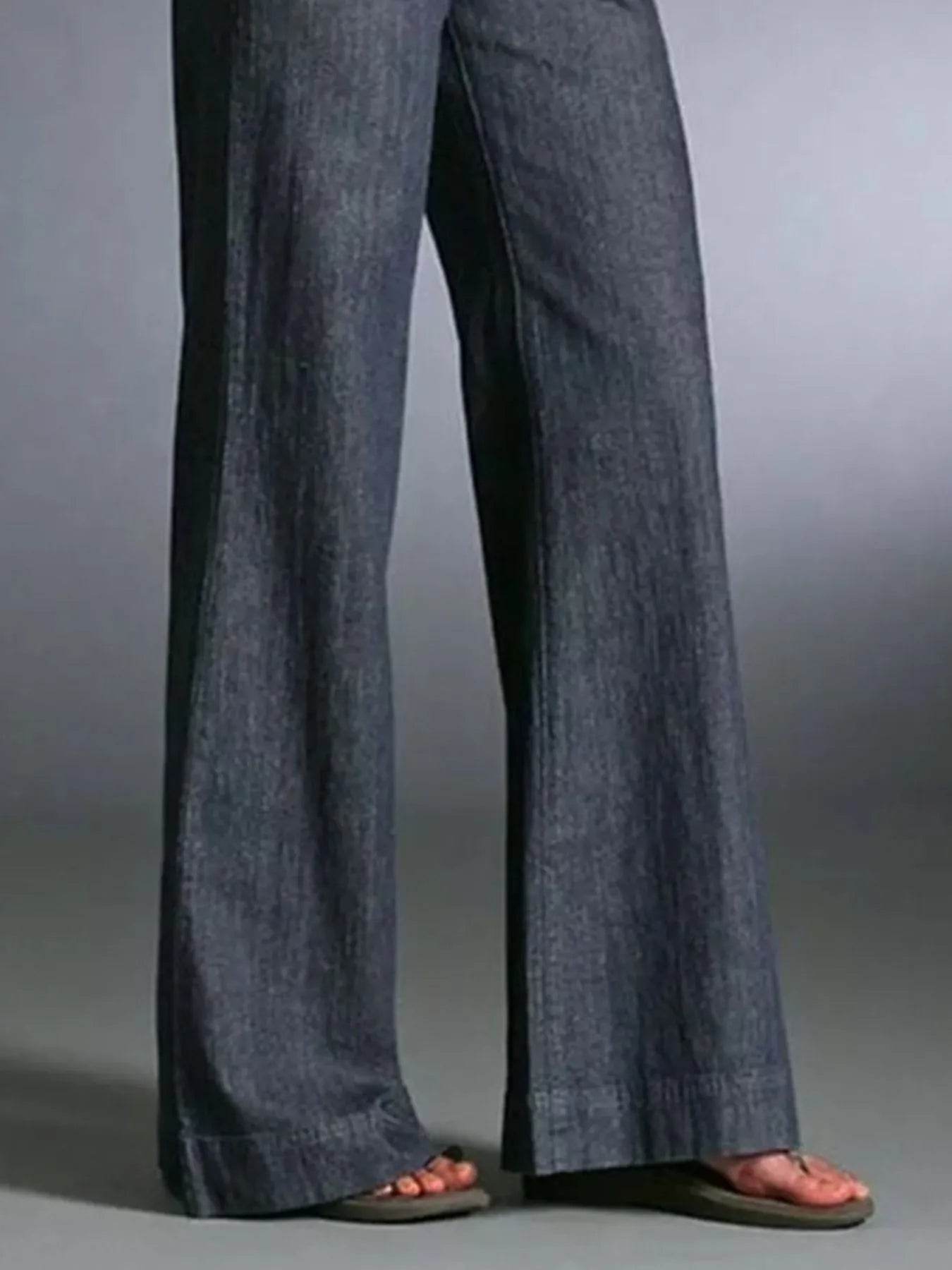 Full Size High-Waisted Wide-Leg Wash Jeans Plus Size - Store 42