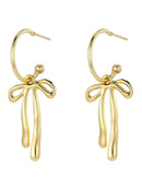 18K Gold-Plated Bow Tie Drop Earrings