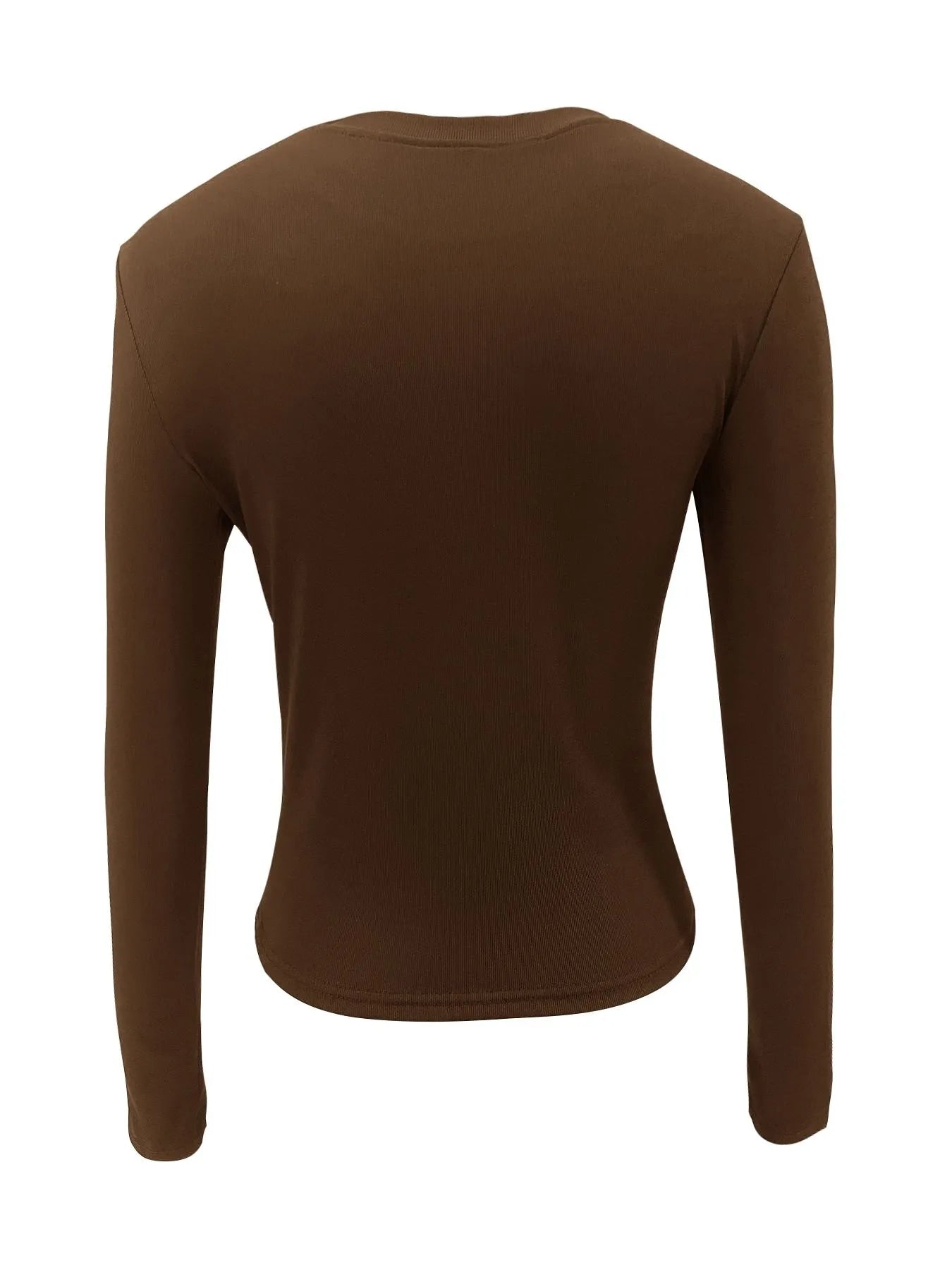 Trendy Long Sleeve Fitted T-Shirt - Stretchy Polyester Blend, Comfortable and Stylish