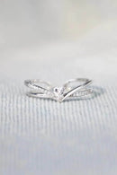 925 Sterling Silver Adjustable Zircon Heart Open Ring with Gift Box - Store 42