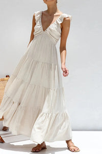 Ruffled V-Neck Tiered Dress