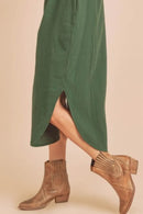 Aemi + Co Round Neck Midi Tank Dress with Pockets