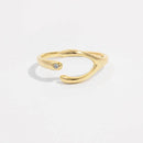 Elegant 925 Sterling Silver Inlaid Zircon Open Ring - 18K Gold-Plated for Stylish Shine - Store 42