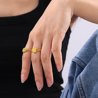 Elegantly Crafted 18K Gold-Plated Sun Ring in Durable Titanium Steel - Stylish Jewelry Piece - Store 42