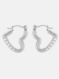 Elegant 18K Gold-Plated Stainless Steel Heart Earrings with Rhinestones - Trendy Jewelry Accessory - Store 42