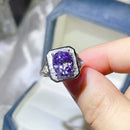 3 Carat Moissanite Square Ring Purple