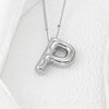 Elegant Copper Bubble Letter Pendant Necklace - Platinum-Plated, 17.7 in Chain Length - Store 42
