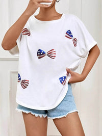 Trendy Oversized Sequin Round Neck T-Shirt - Slightly Stretchy 95% Polyester Blend - Store 42