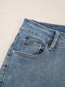 Distressed Ankle-length Straight Jeans