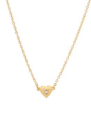Elegant Zircon Heart Pendant Necklace in 14K Gold-Plated Copper, One Size - Store 42