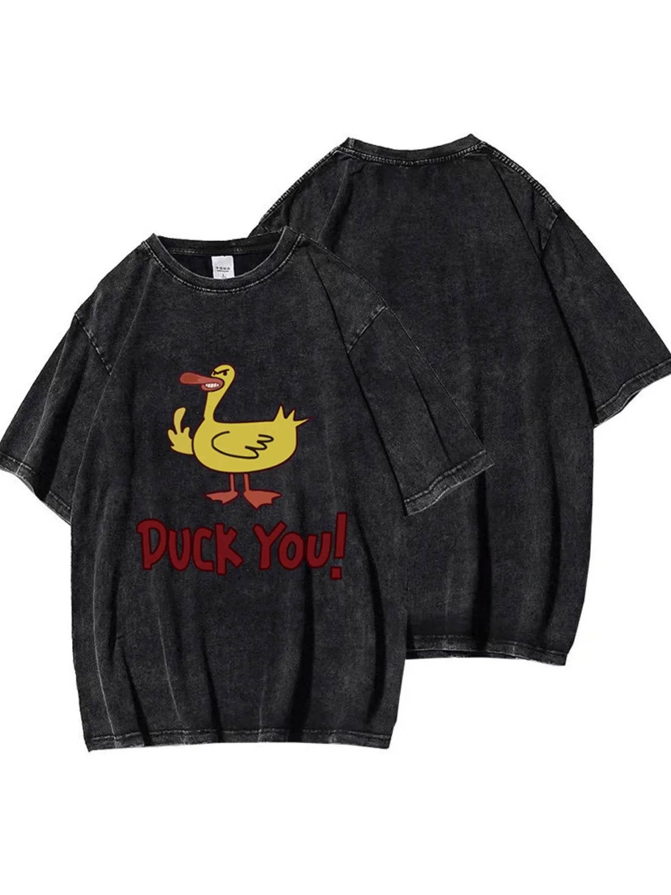 Stylish Duck Graphic Oversized T-Shirt for Comfort - 100% Polyester, Machine Washable - Store 42