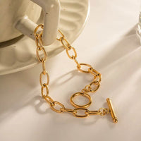 18K Gold-Plated Stainless Steel Toggle Chain Bracelet - Store 42