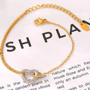 18K Gold-Plated Heart Bracelet with Extension Chain - Stylish and Durable Jewelry Accessory - Store 42