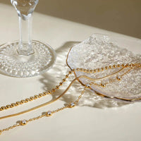 18K Gold-Plated Layered Bracelet with Sparkling Zircon Accents - Adjustable & Elegant Jewelry - Store 42