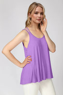 Basic Bae Bamboo Scoop Neck Double Spaghetti Straps Cami Purple